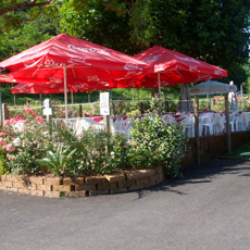 Tavoli all'aperto del Ristorante Pizzeria Stella del Garda